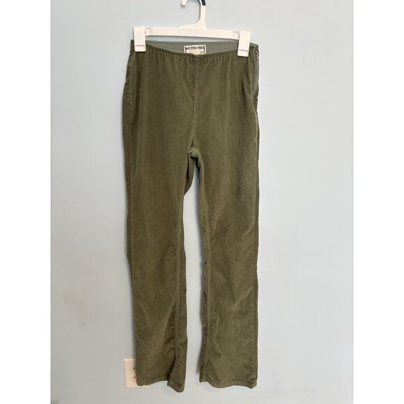 Free People pants women’s Sz 27 green corduroy Jenny High rise Skinny flare boho - Picture 1 of 8